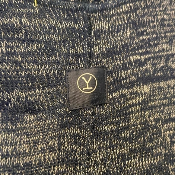 YOGATECH Cowl Neck Blue Dolman Sleeve Twisted Front Knit Activewear - Picture 5 of 6